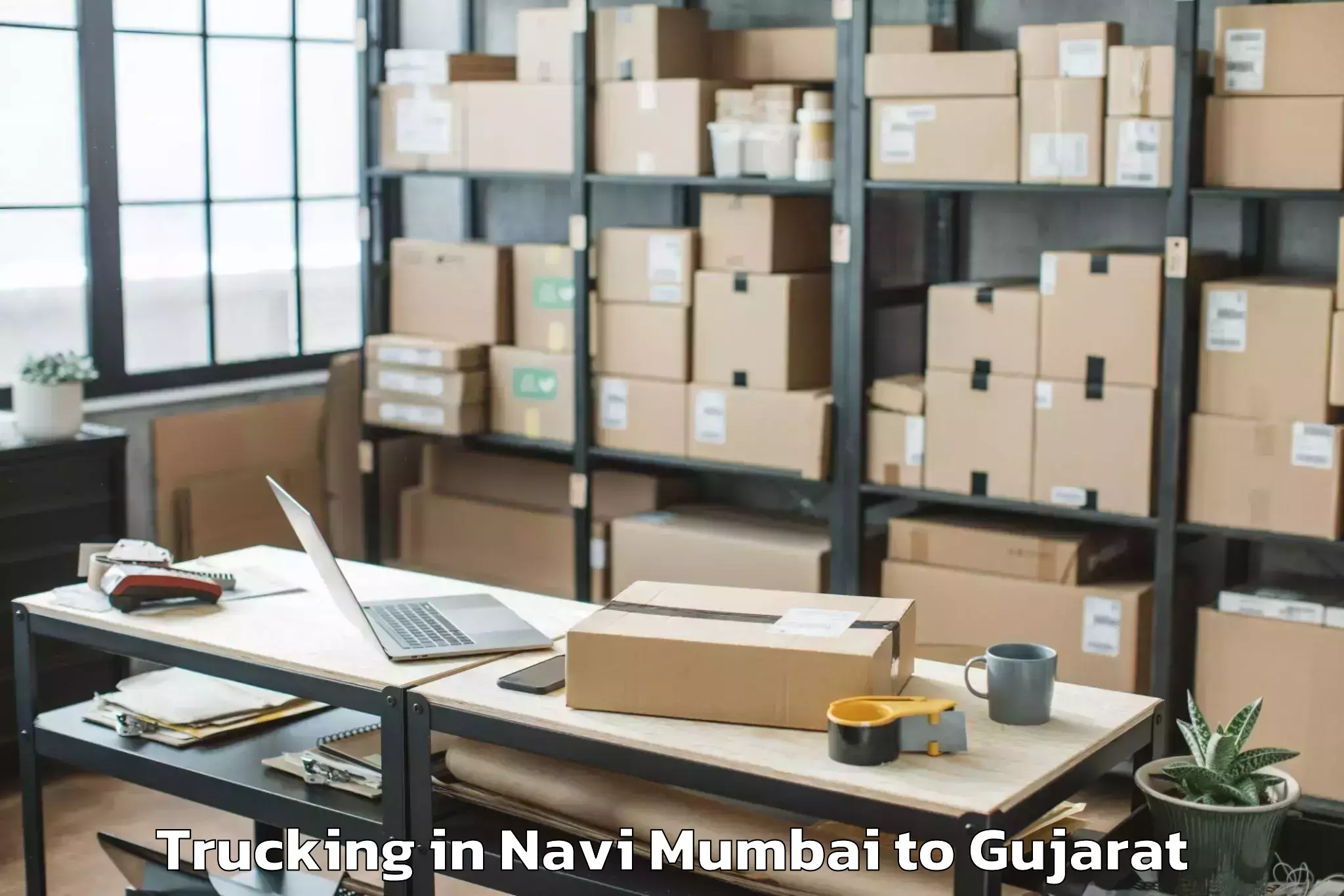 Affordable Navi Mumbai to Amdabad Trucking